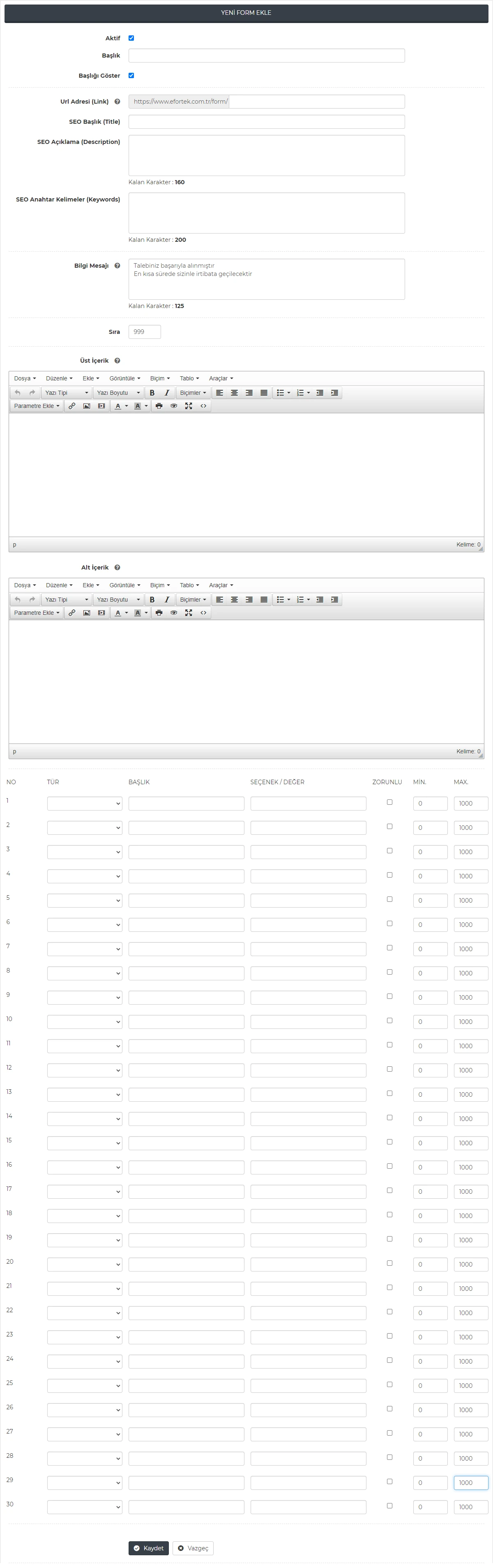 Form Sihirbazı Modülü Görsel 1