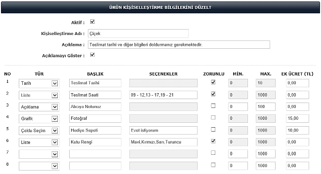 Ürün Kişiselleştirme Modülü Görsel 1