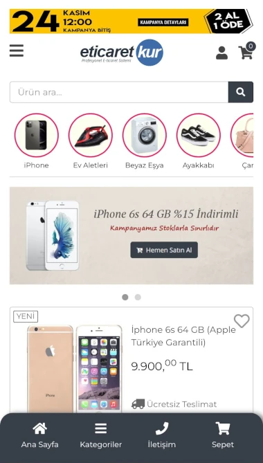 Mobil Alt Menü Geliştirildi