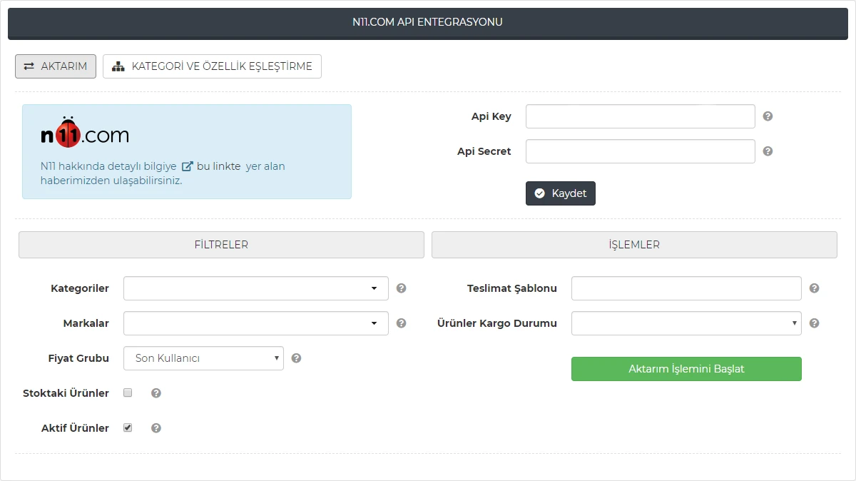 N11 Api Entegrasyonu Görsel 4