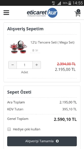 Sepet İşlemleri ve Sayfası Görsel 2