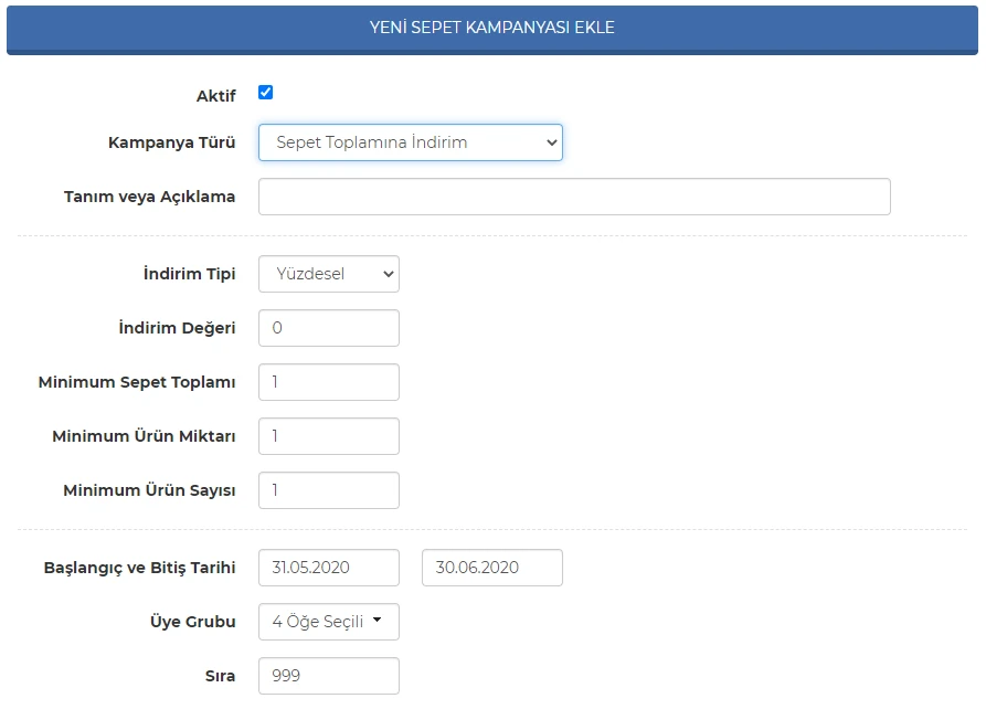Sepet Toplamına İndirim Görsel 1