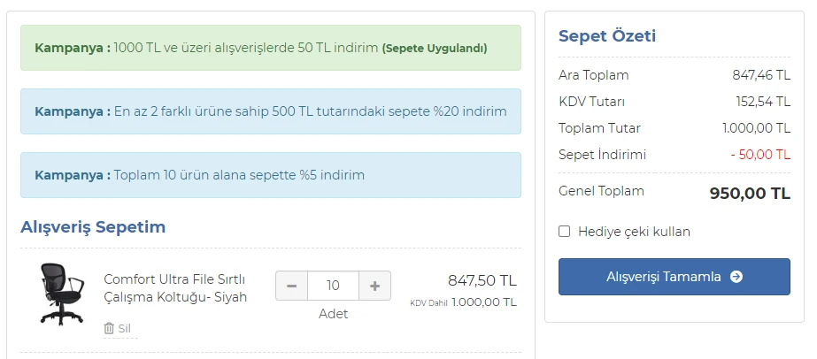 Sepet Toplamına İndirim Görsel 2