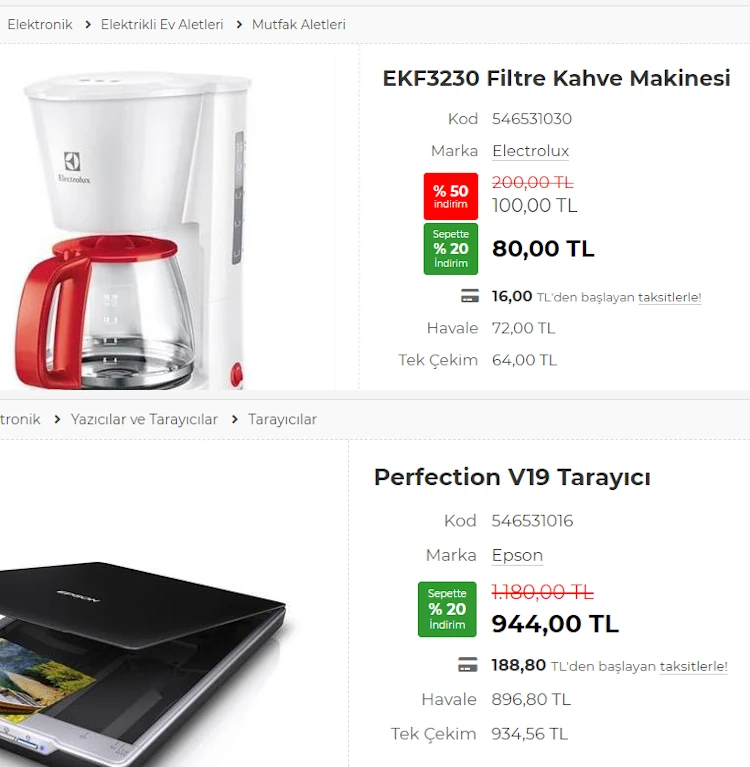 Ürünlere Sepette İndirim Görsel 1